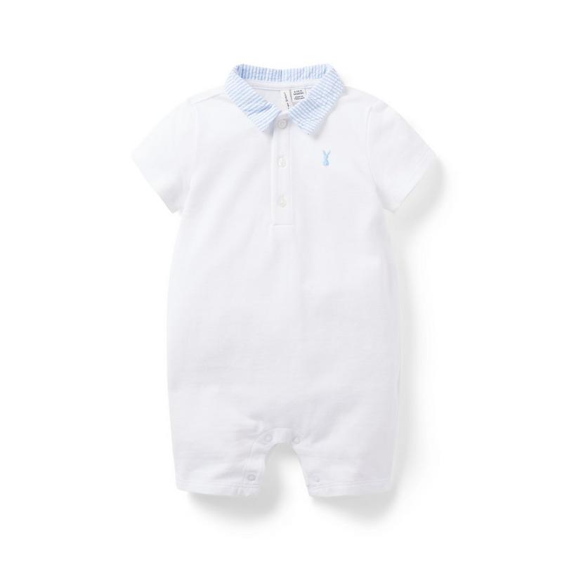Baby Pique Polo Romper - Janie And Jack